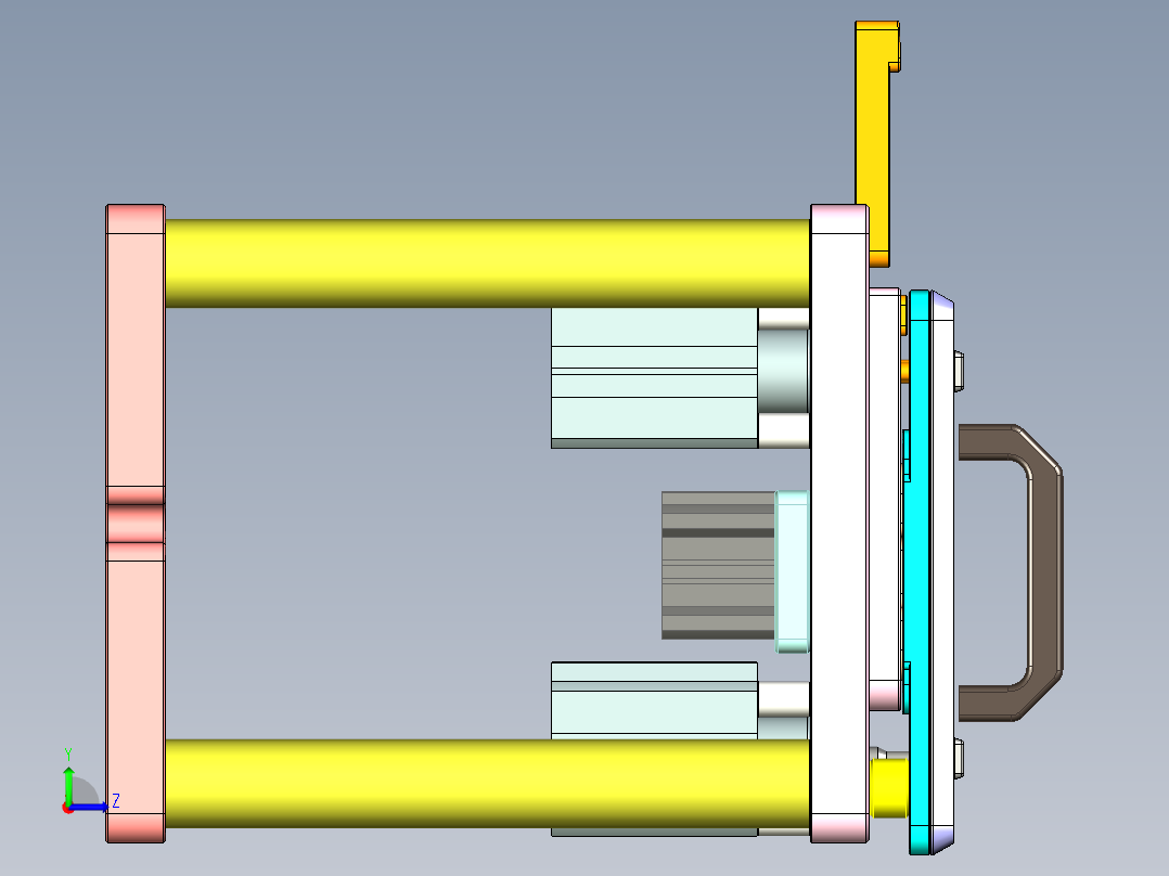 笔记本CNC工装夹具三维模型左视图