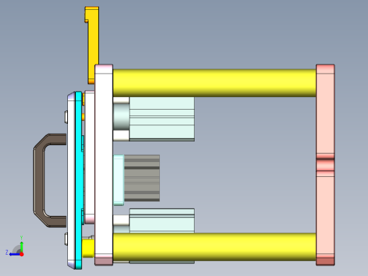 笔记本CNC工装夹具三维模型右视缩略图