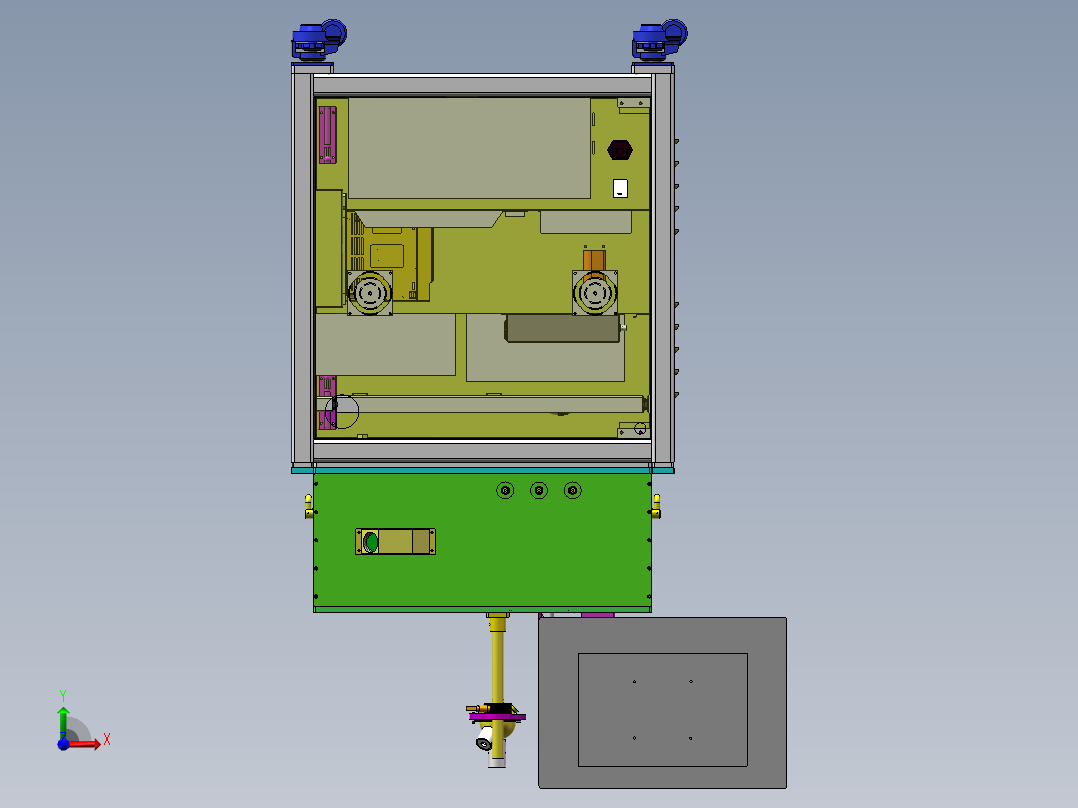 探针台测试设备（sw16可编辑+工程图+BOM）前视图