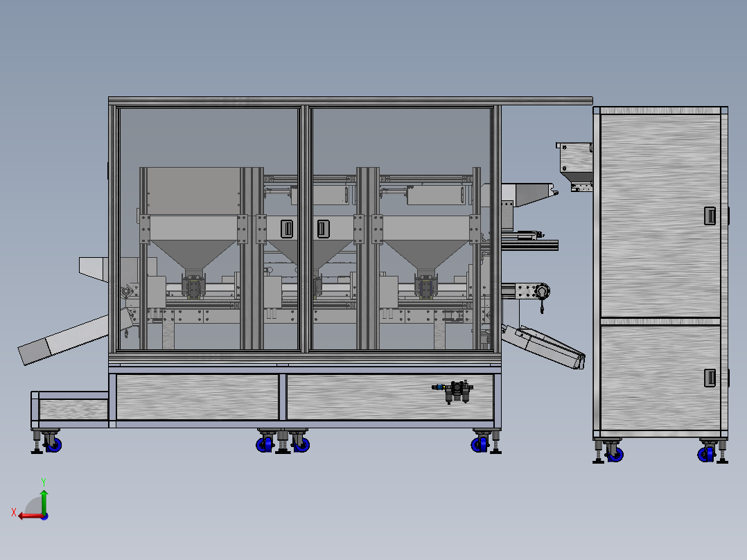 自动混料设备（sw17可编辑+工程图+bom）后视图