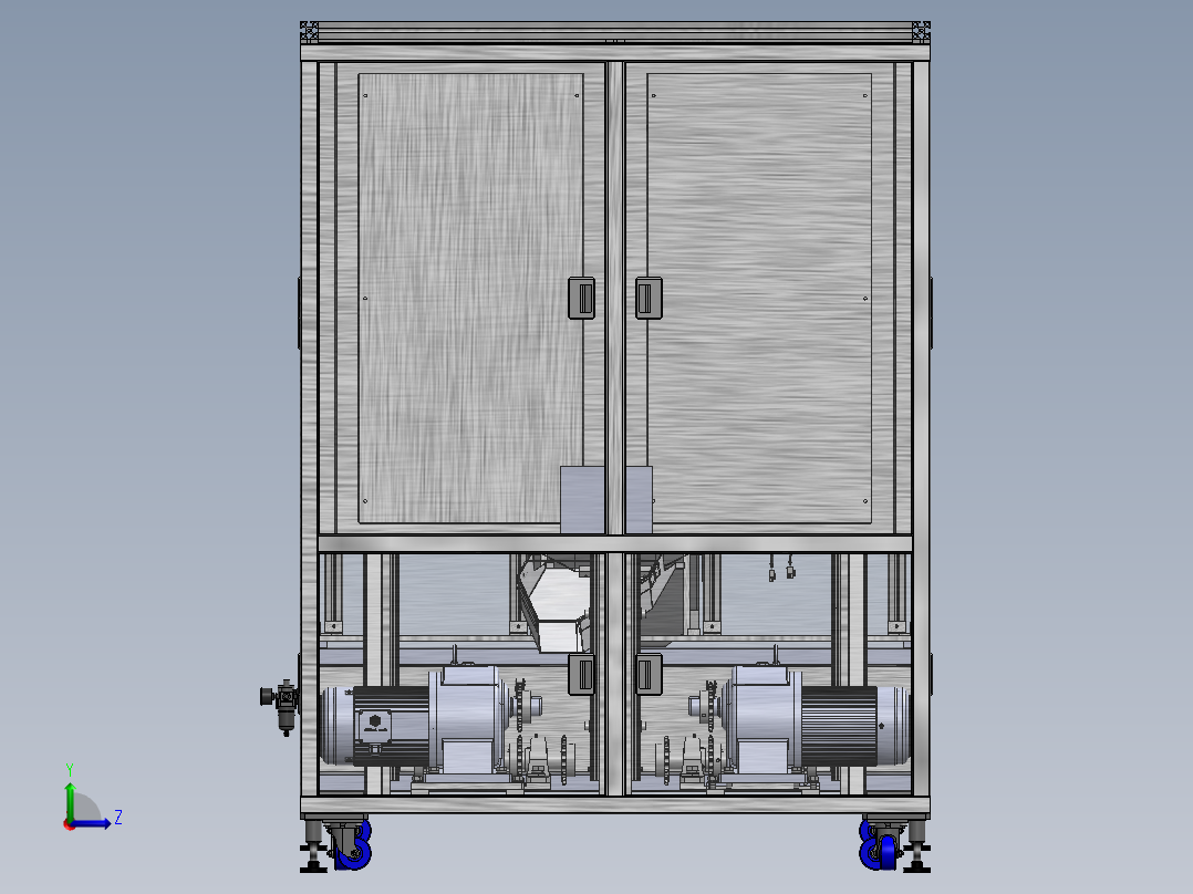 自动混料设备（sw17可编辑+工程图+bom）左视图