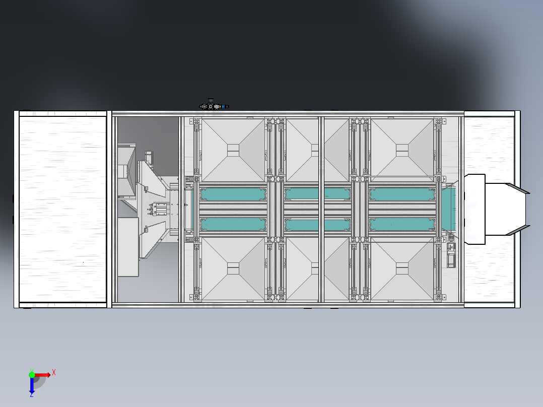自动混料设备（sw17可编辑+工程图+bom）俯视图