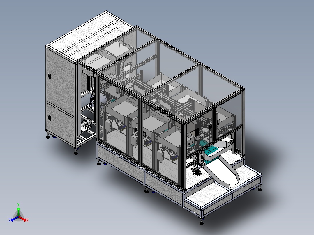 自动混料设备（sw17可编辑+工程图+bom）正等轴测图