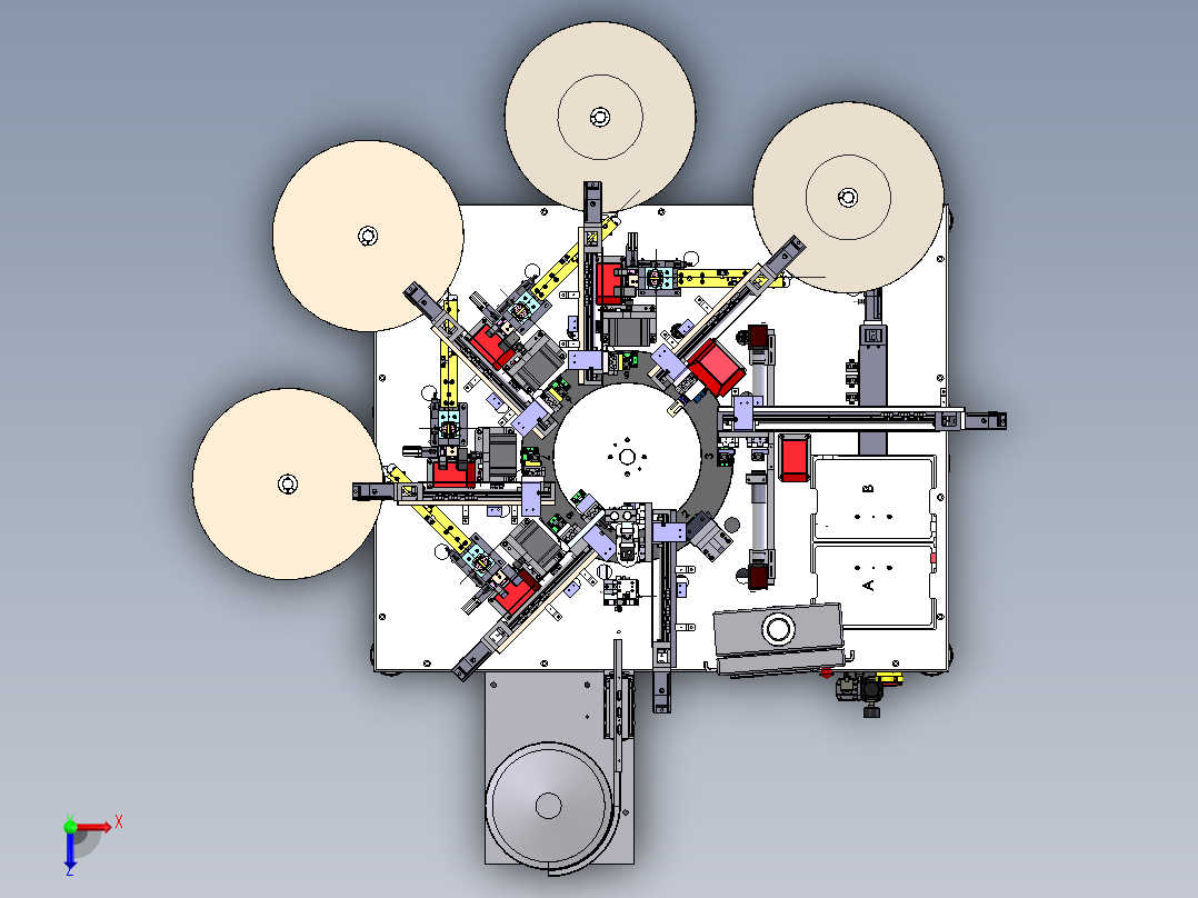 弹性触角自动组装设备（含DFM,BOM）sw17可编辑俯视图