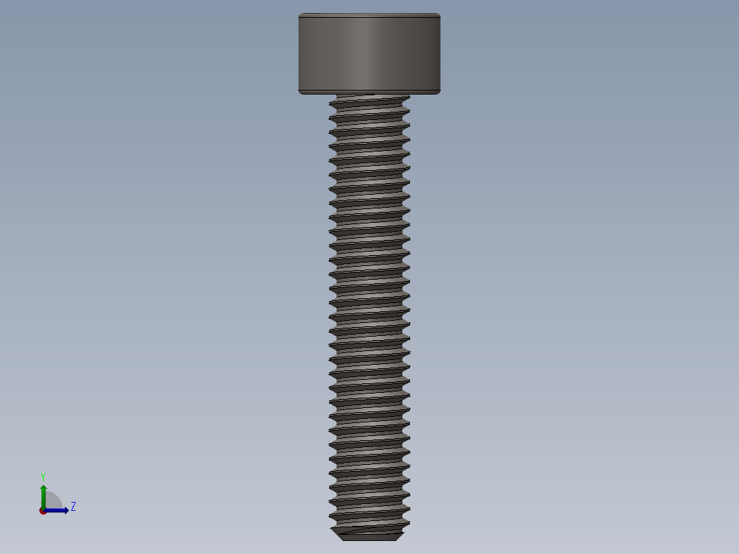 Screw_DIN_912_M4x22F_A2.SLDPRT公制内六角螺钉左视图