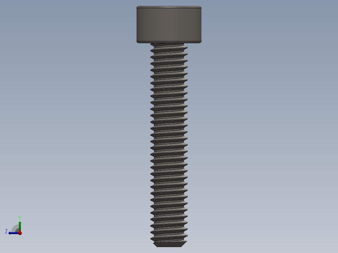 Screw_DIN_912_M4x22F_A2.SLDPRT公制内六角螺钉右视图