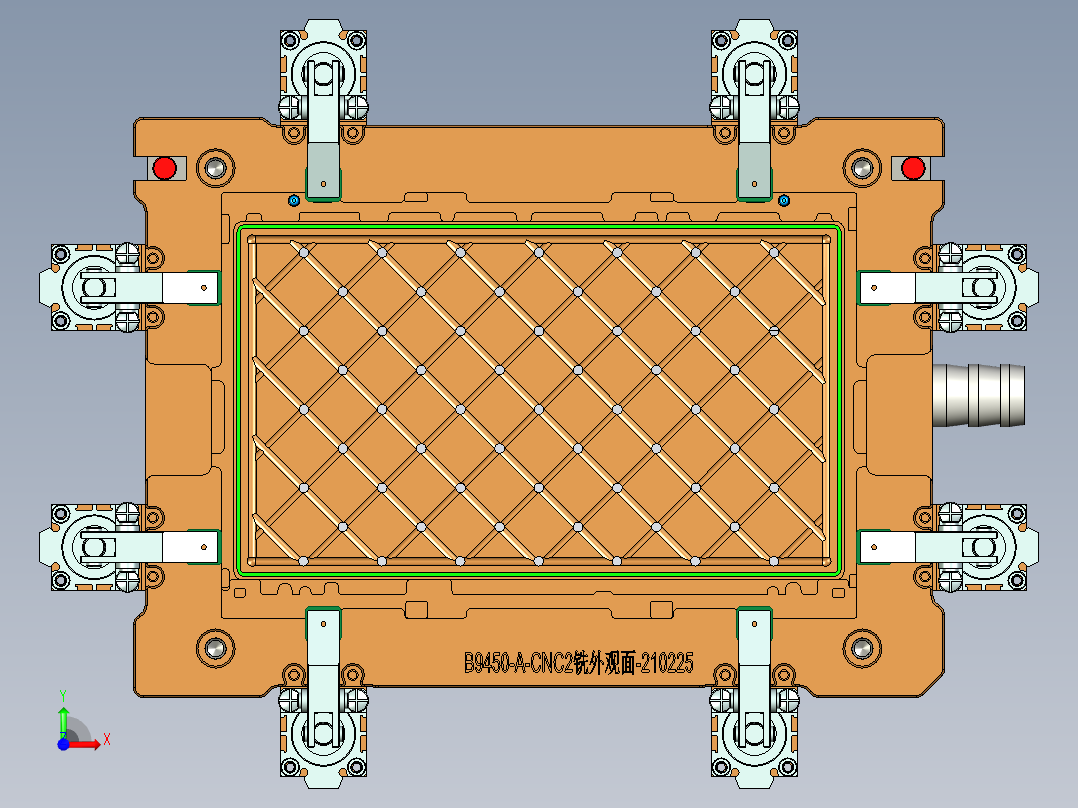 B9450-A-笔记本CNC工装夹具三维模型CNC2铣外观面-210225前视图