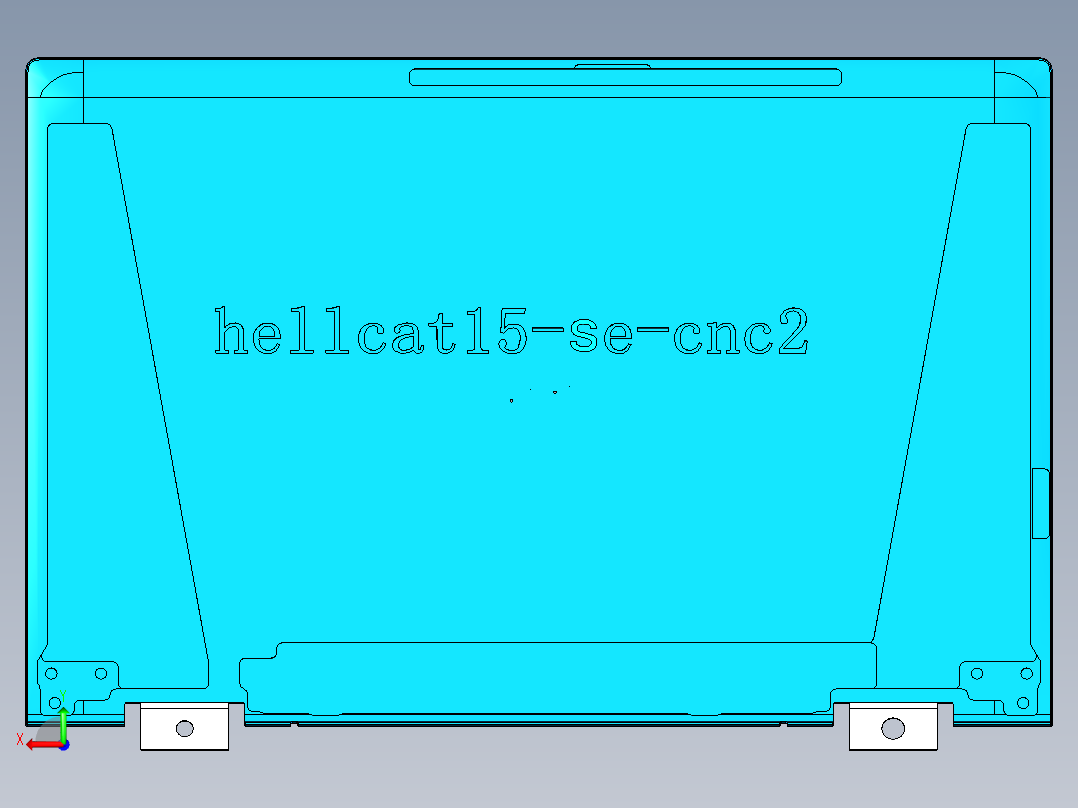 笔记本屏幕外壳铣外形UG编程程序模型后视图