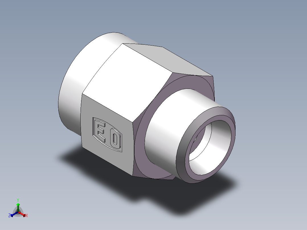压力表接头-英制螺纹、5DB-20-08GDK正等轴测图