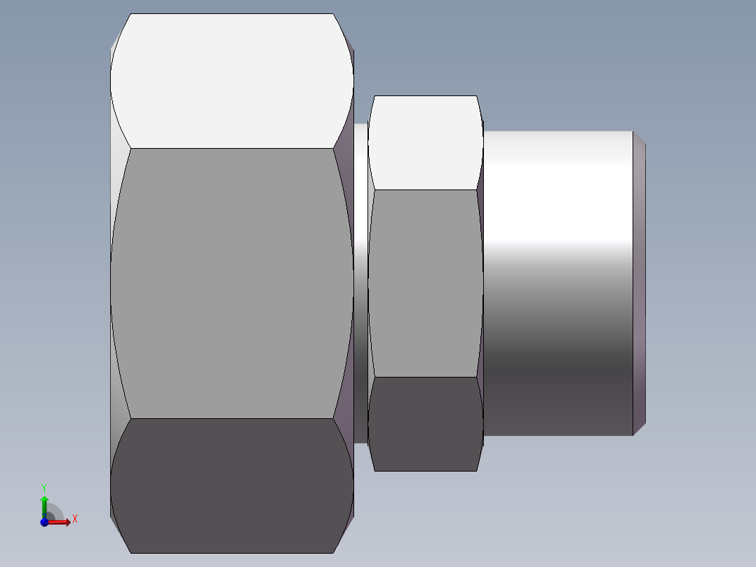 直通变径接头、2D-30-36前视图