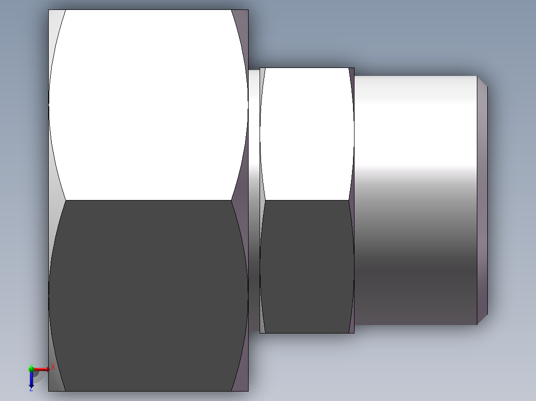 直通变径接头、2D-30-36俯视图