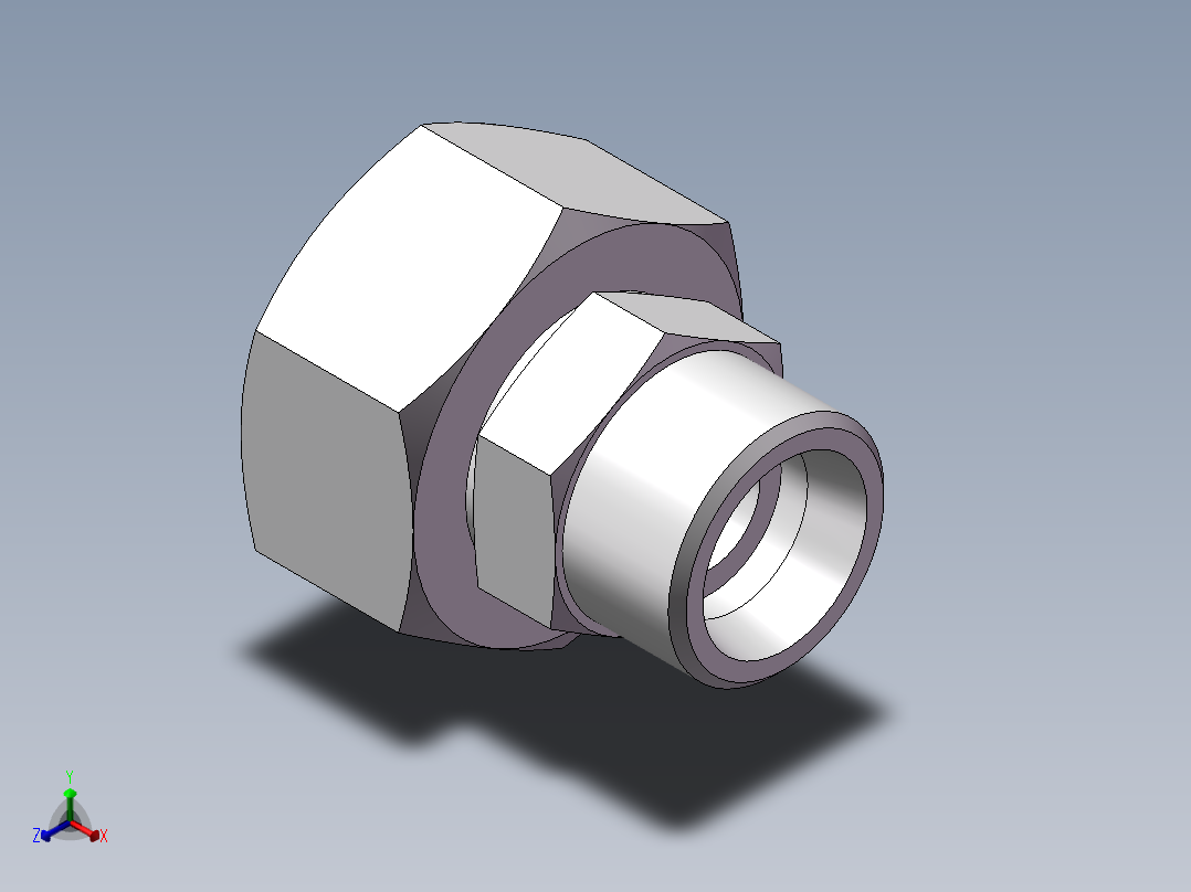 直通变径接头、2D-30-36正等轴测图