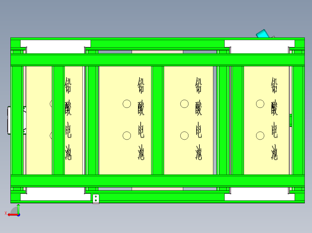 智能工厂AGV运输小车设计后视图