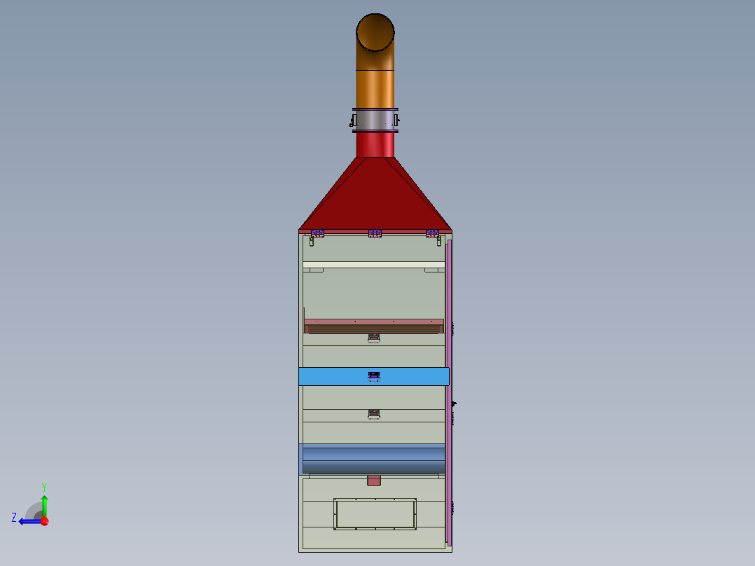 新型垃圾焚烧环保处理装置右视图