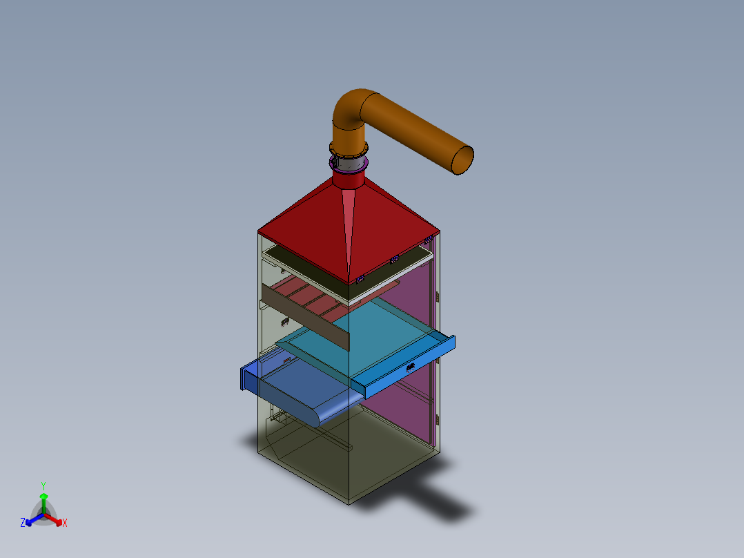 新型垃圾焚烧环保处理装置正等轴测图