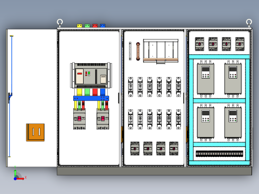 三柜组装万能断路器刀开关软启动控制柜 55334前视缩略图