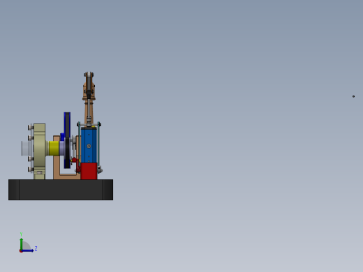 蒸汽机CAD模型左视缩略图