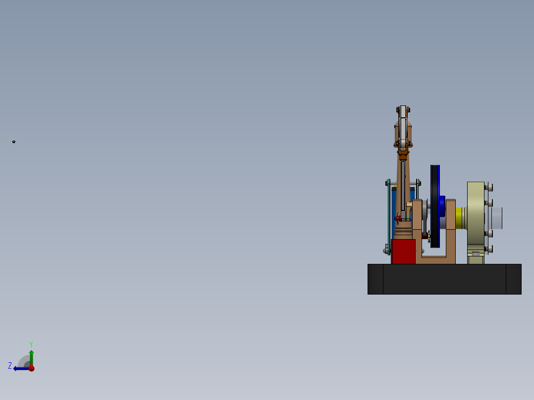 蒸汽机CAD模型右视图