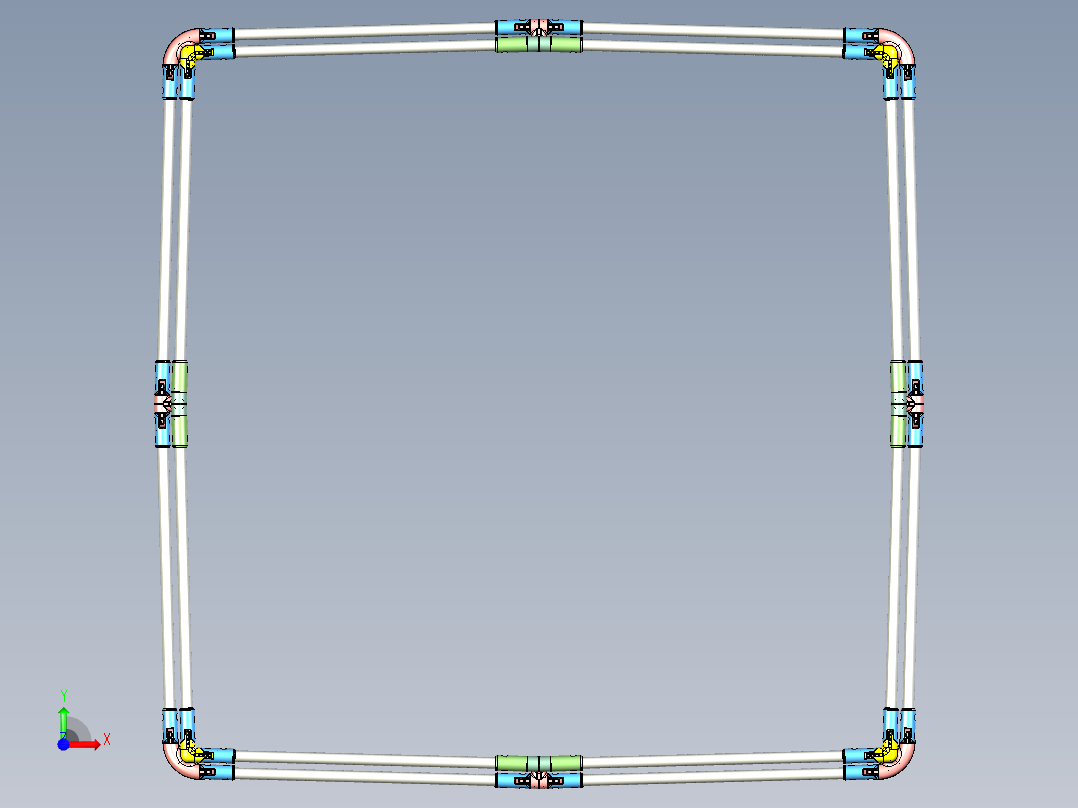 婴儿围床框架前视图
