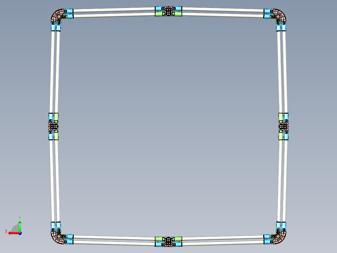 婴儿围床框架后视图