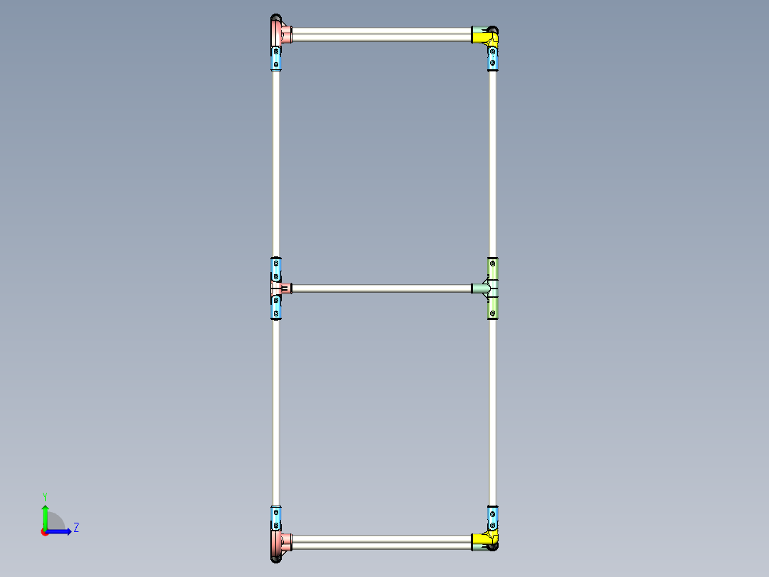 婴儿围床框架左视图