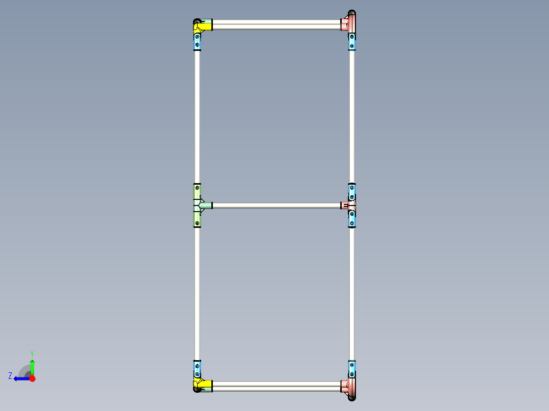 婴儿围床框架右视图