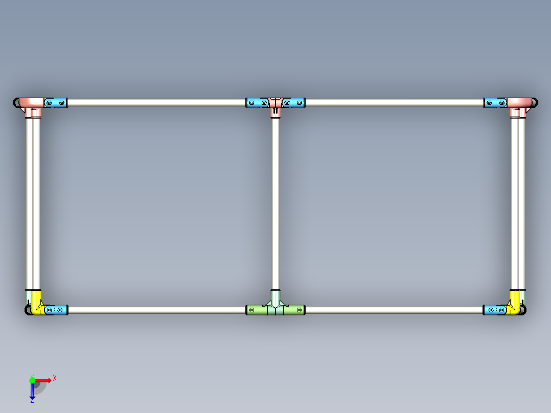 婴儿围床框架俯视图