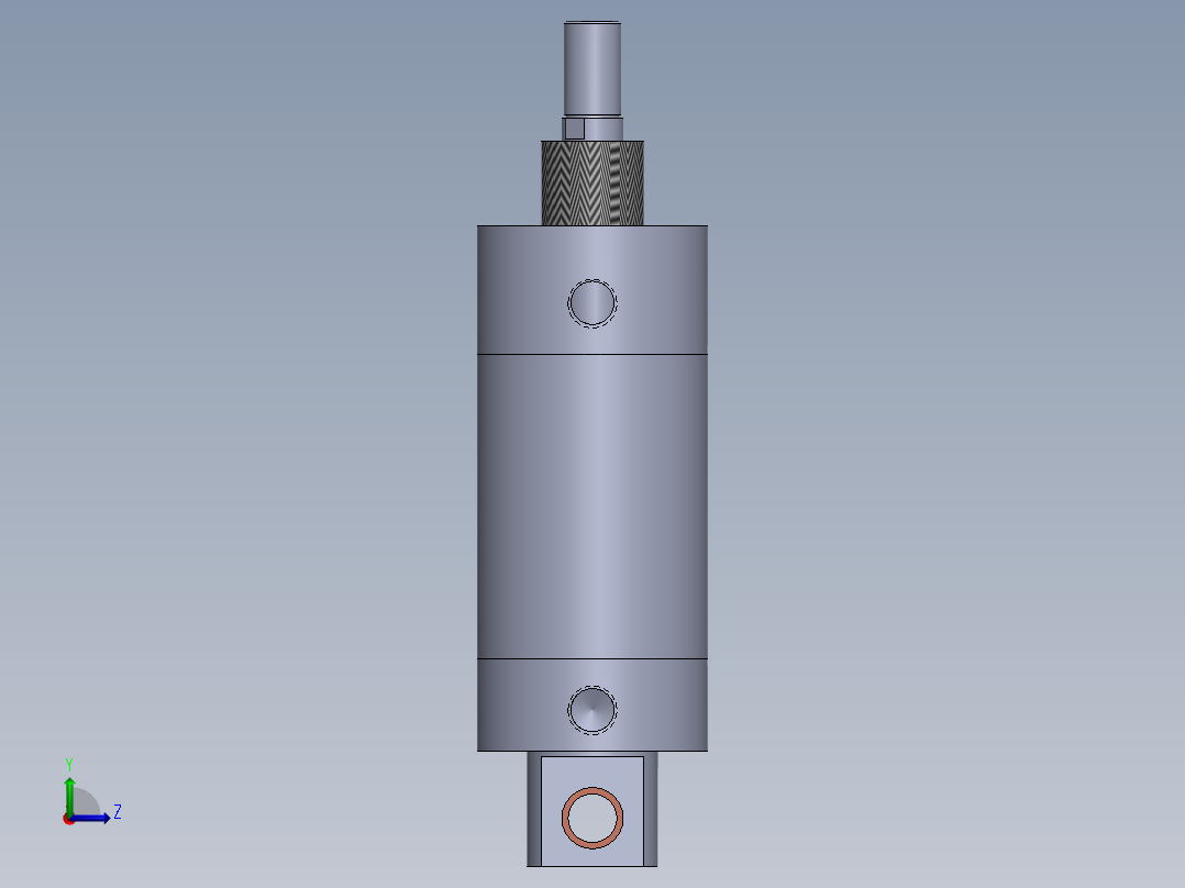 圆形气缸40x12x25毫米左视图