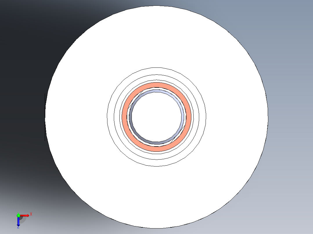 圆形气缸40x12x25毫米俯视图