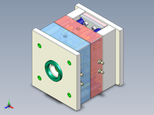 矩形带孔外罩-塑料罩壳注塑模具设计-注射模1模2腔含10张CAD图