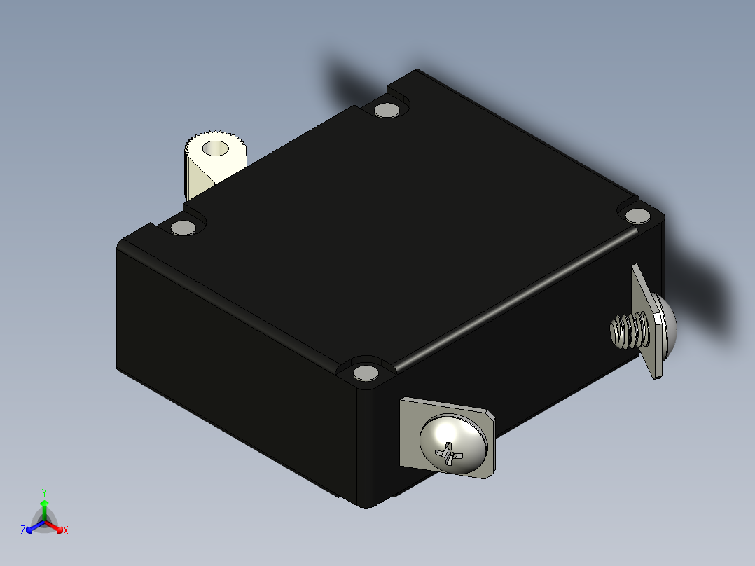 Blue Sea Systems A 系列单极断路器正等轴测图