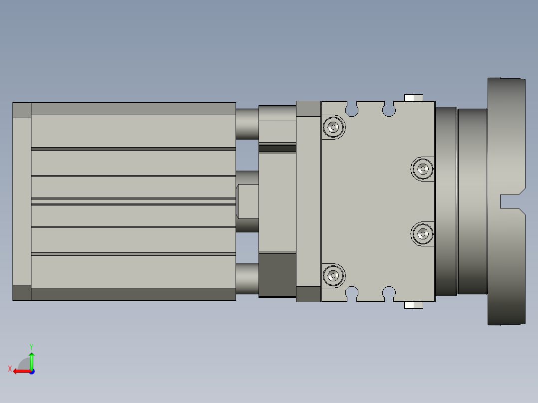 料盘旋转装配体后视图
