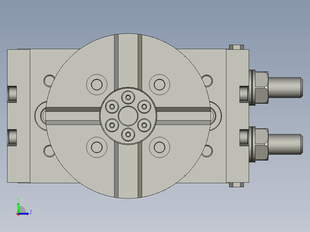 料盘旋转装配体左视图