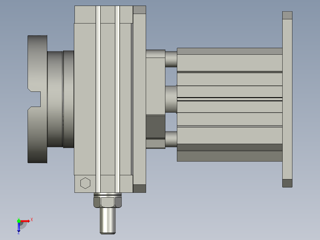 料盘旋转装配体俯视图