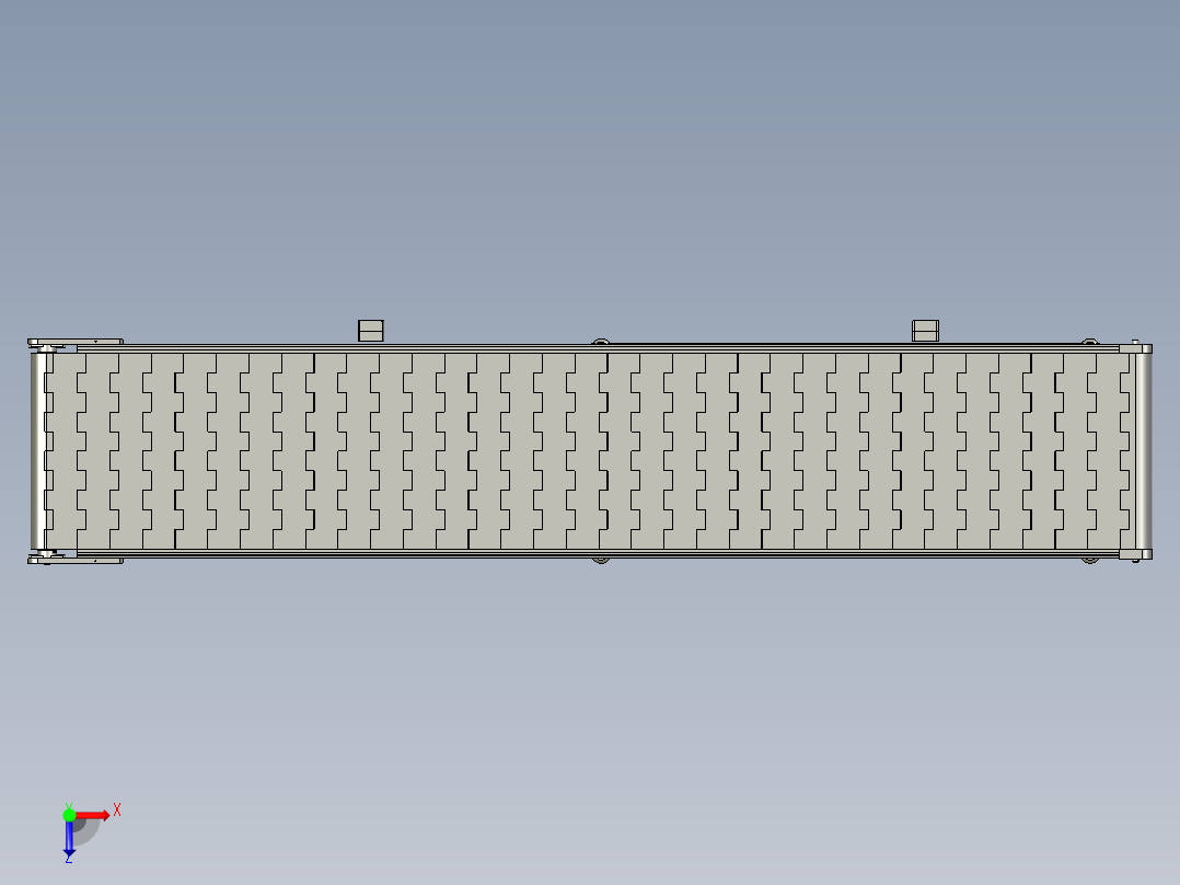 链板线筒输送线c俯视图