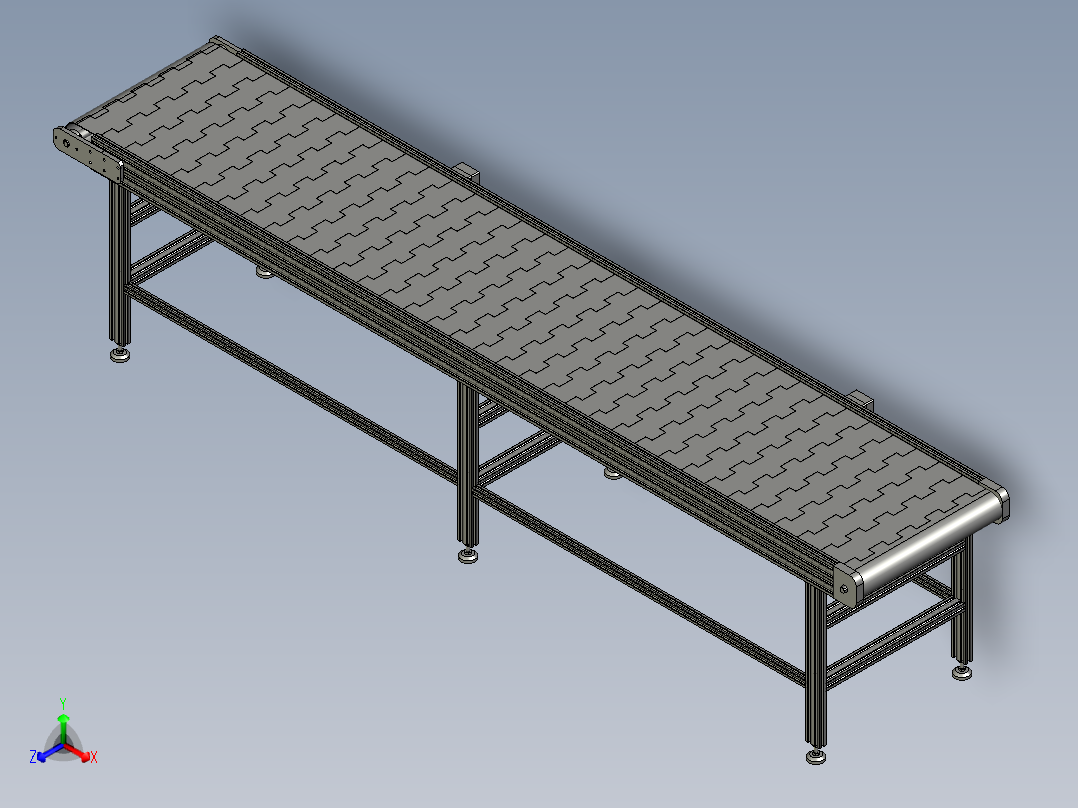 链板线筒输送线c正等轴测图