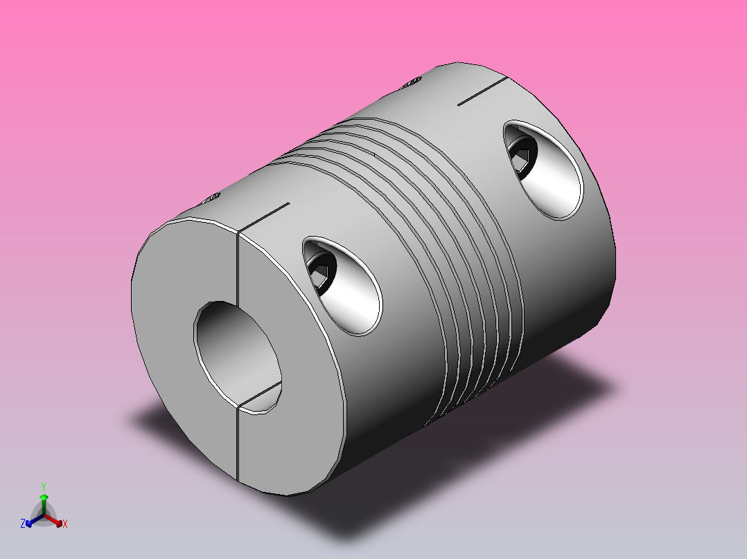 LK2系列 夹紧螺丝固定螺纹式联轴器[LK2-C100]正等轴测图