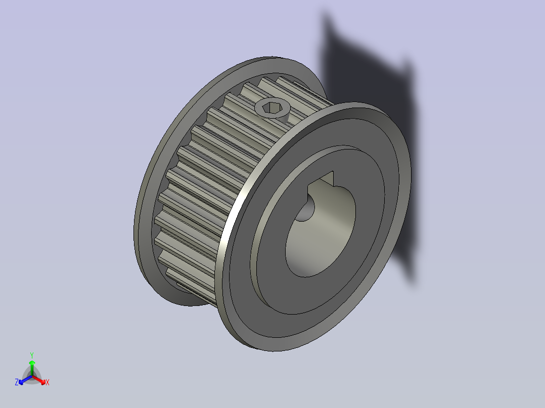 同步带轮_HTPA28S3M100-A-N11_MISUMI00333正等轴测图