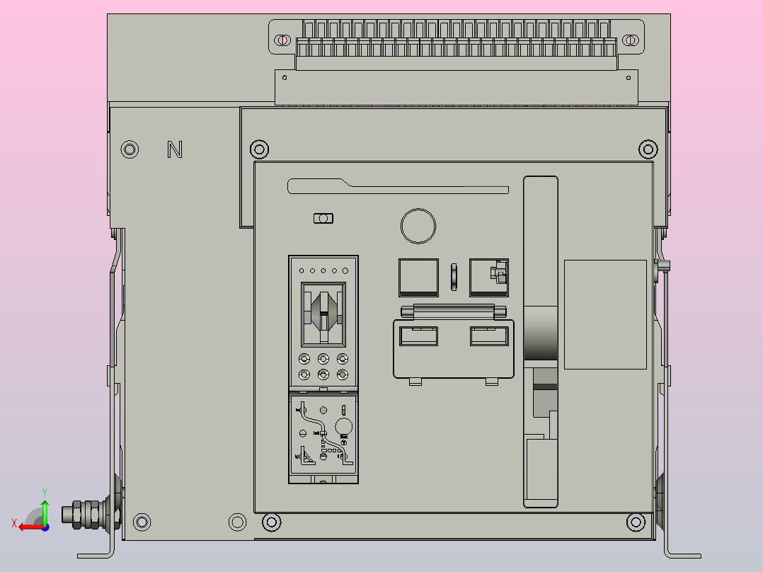 NA1-2000X-800-1600-4P固定万能式断路器三维模型202208后视图