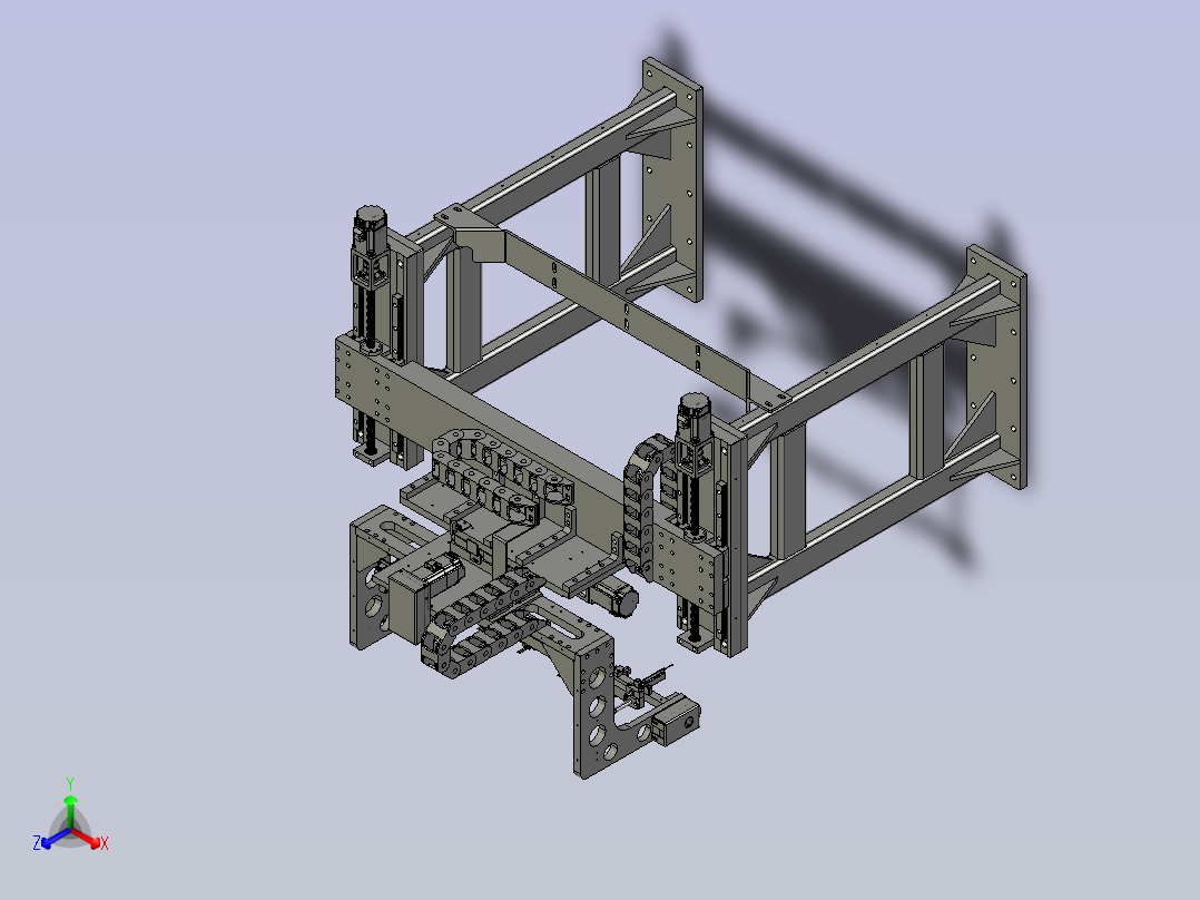绕线机上的摆动排线装置主视图