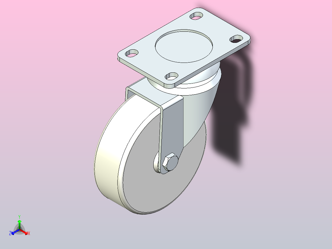 脚轮CKR01-D100-PB主视图