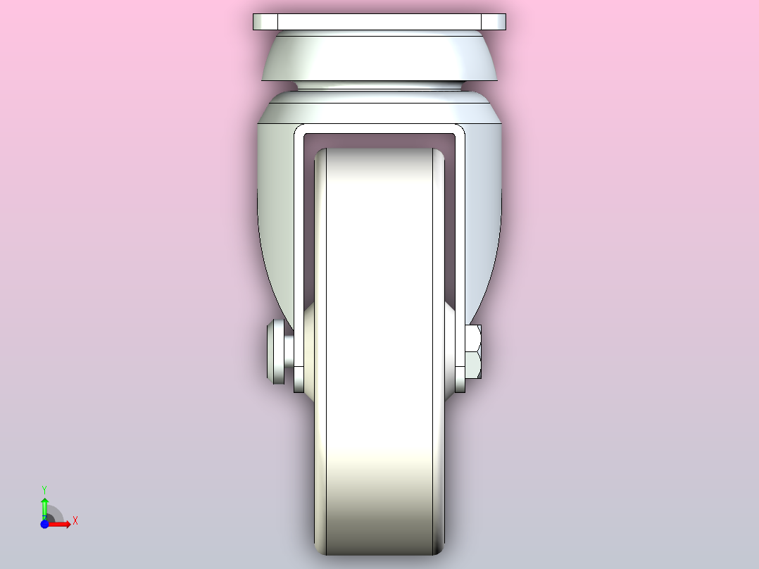 脚轮CKR01-D100-PB前视图