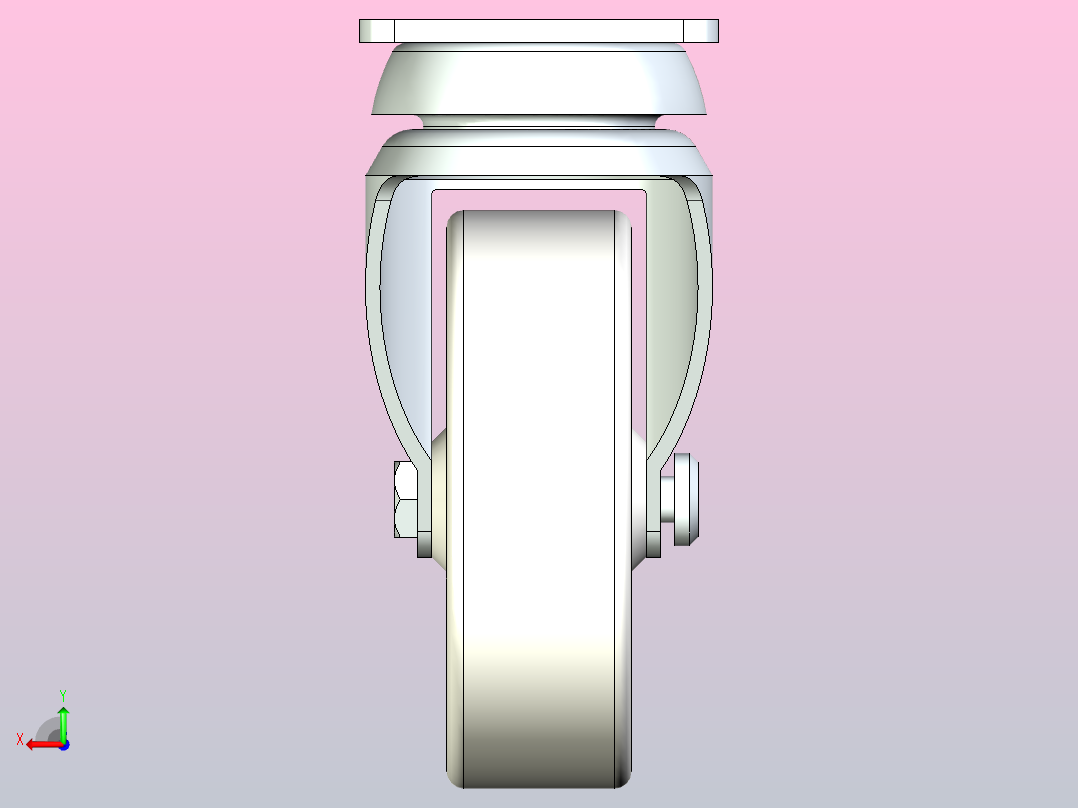 脚轮CKR01-D100-PB后视图