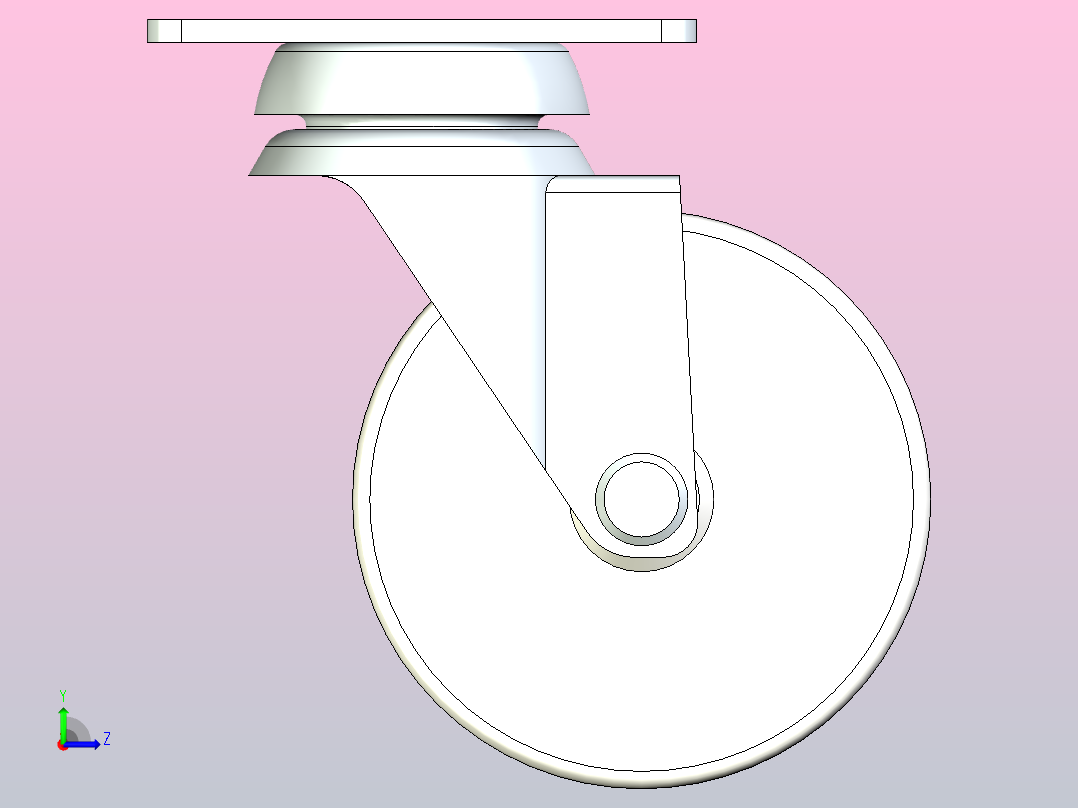脚轮CKR01-D100-PB左视图
