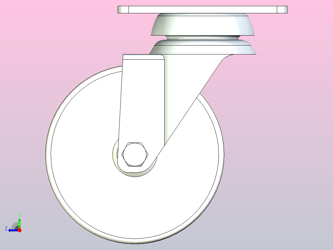 脚轮CKR01-D100-PB右视图