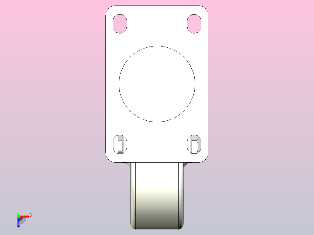 脚轮CKR01-D100-PB俯视图