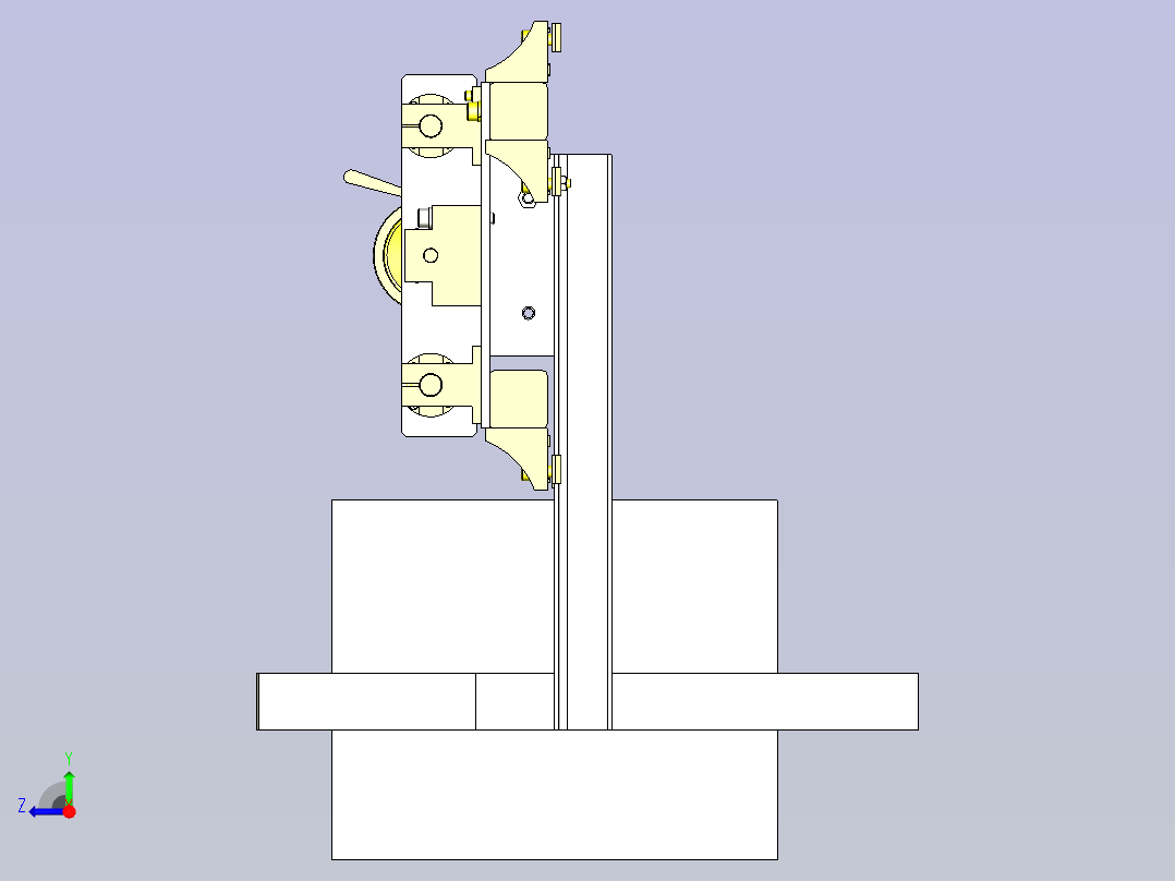 一种装箱机活动式导轨3D图纸右视图
