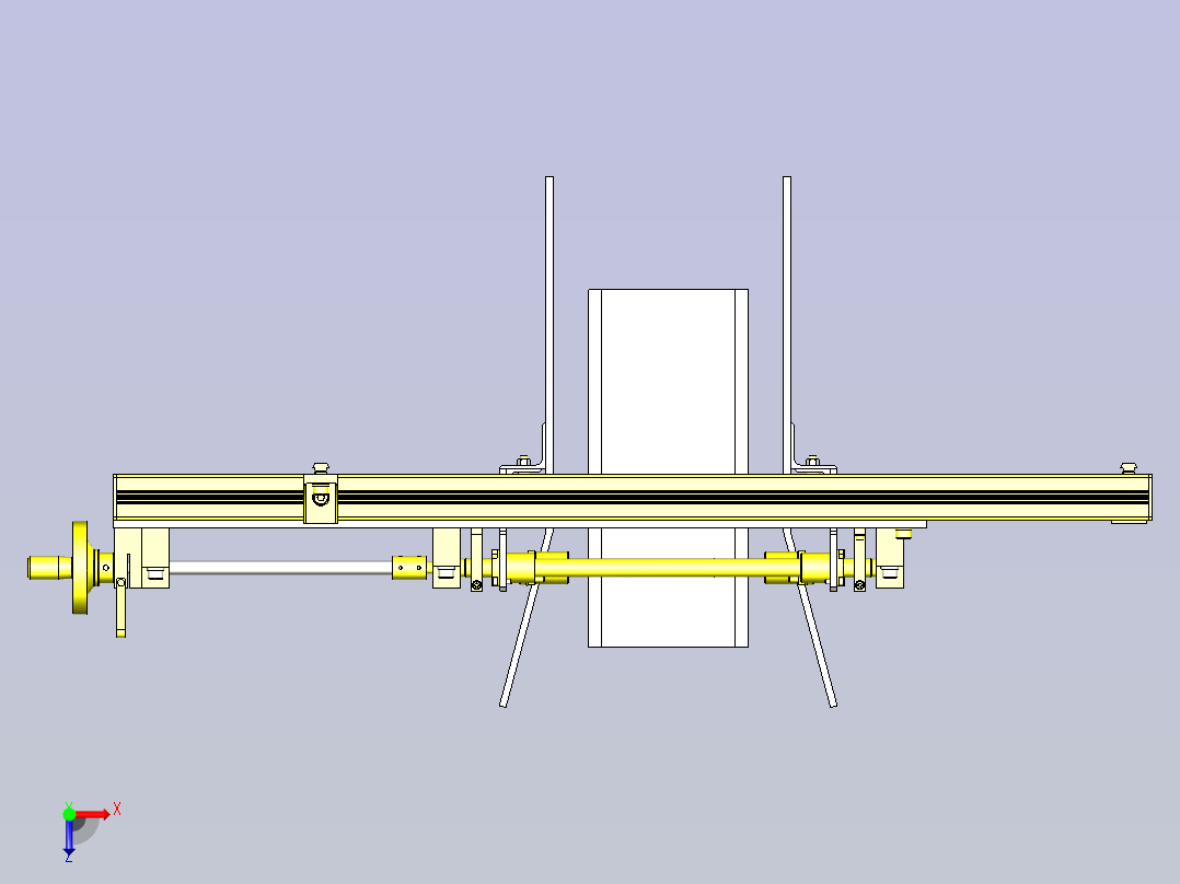 一种装箱机活动式导轨3D图纸俯视图