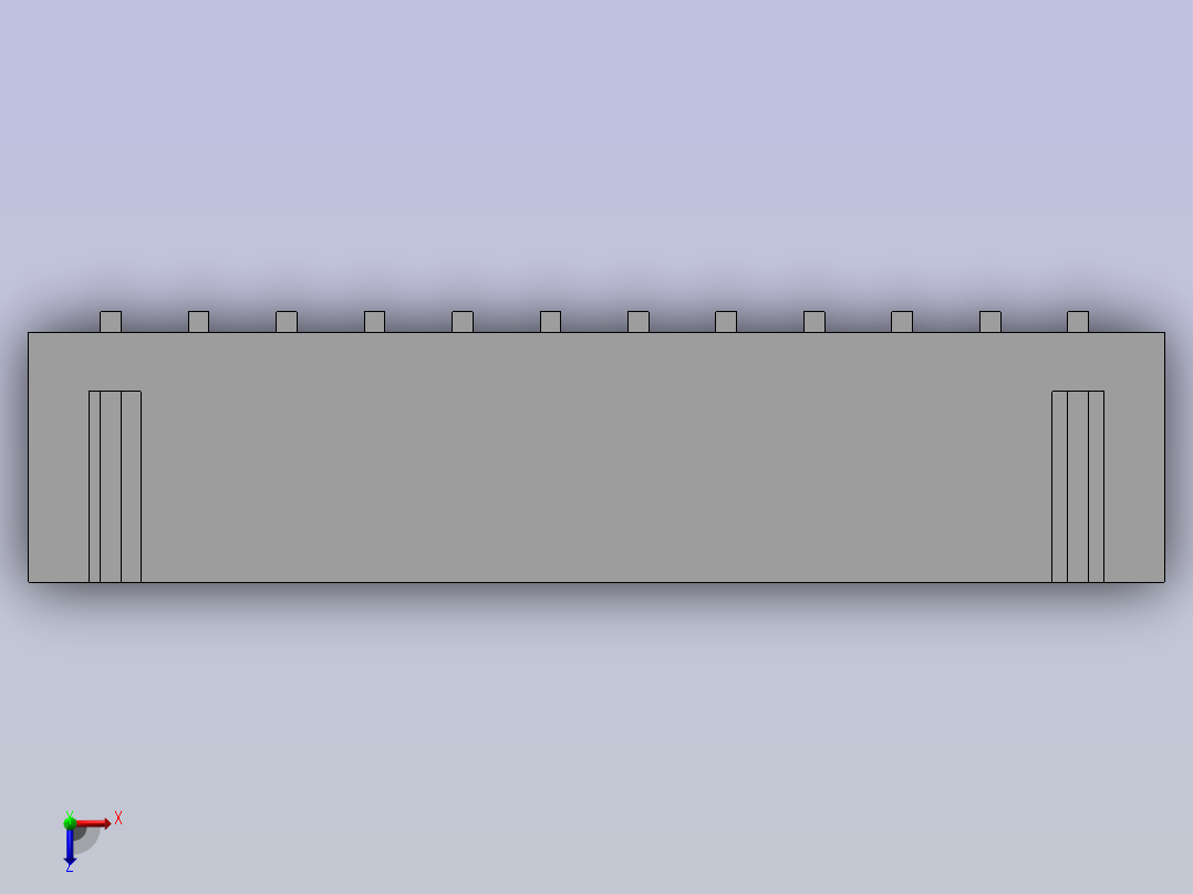 立式--XH2.54-12P俯视图