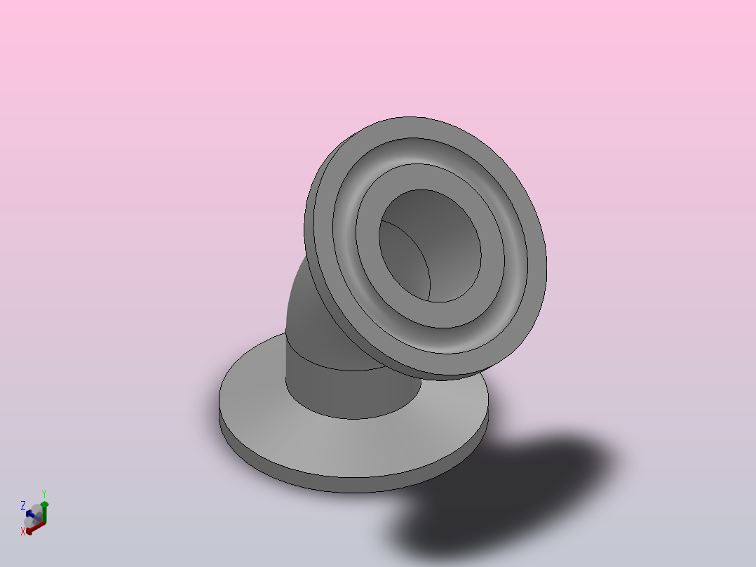 45°快装弯头[DT-17-1.0”]正等轴测图